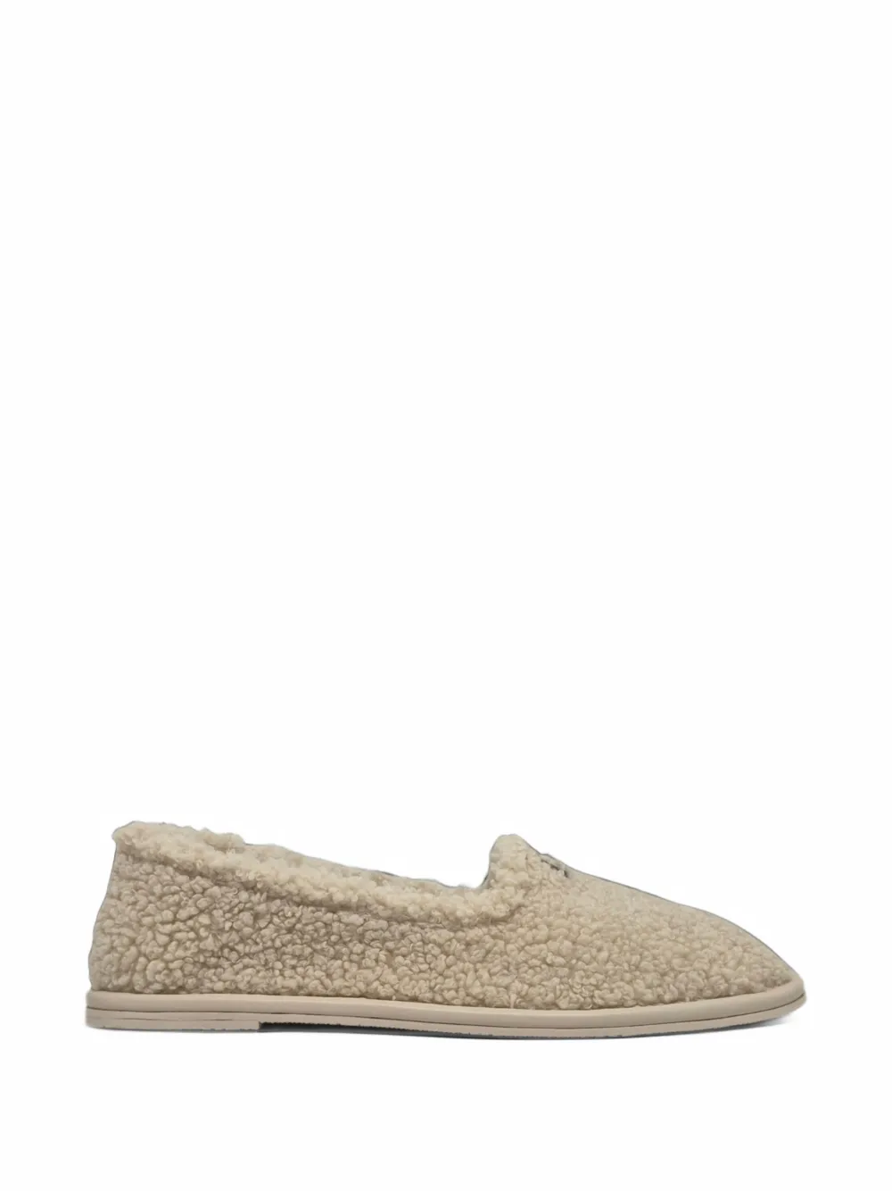 Casadei Peak logo-plaque shearling-texture loafers - Neutrals
