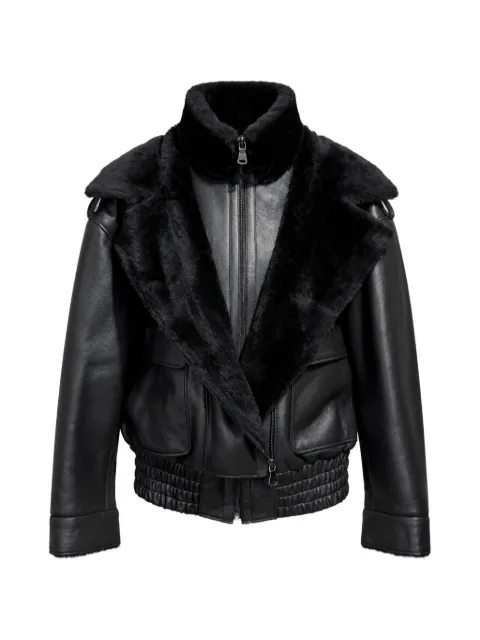 Poche Paris shearling-trim leather jacket