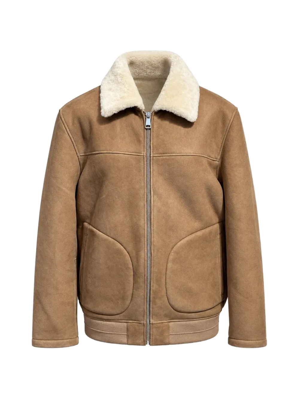 Poche Paris Shearling-collar Zip-up Jacket In Multi