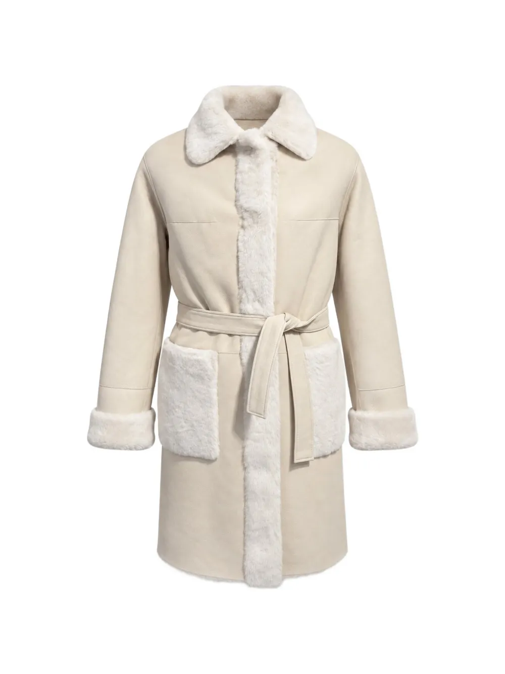 Poche Paris reversible shearling-trim jacket - Toni neutri