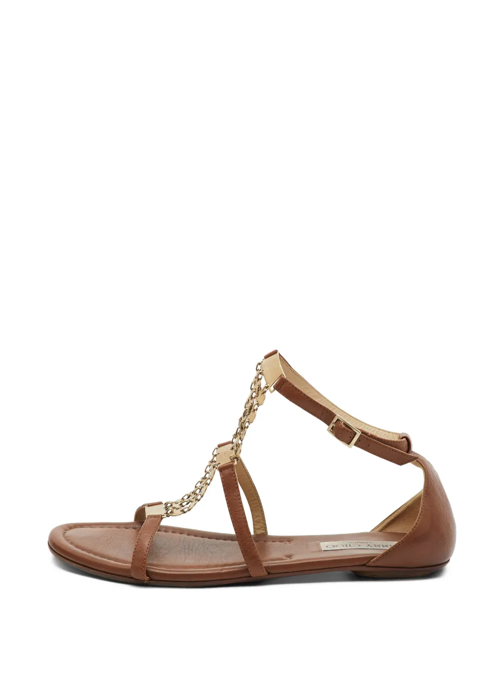 Jimmy Choo Pre-Owned chain-link strappy sandals - Braun