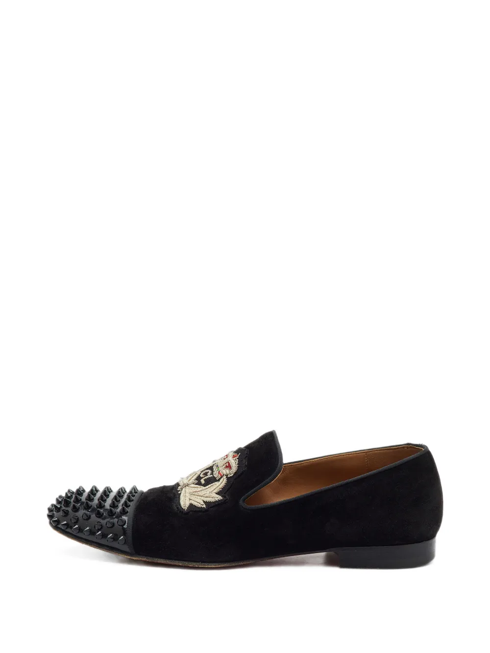Christian Louboutin Pre-Owned Captain Loubi Slipper mit Nieten - Schwarz
