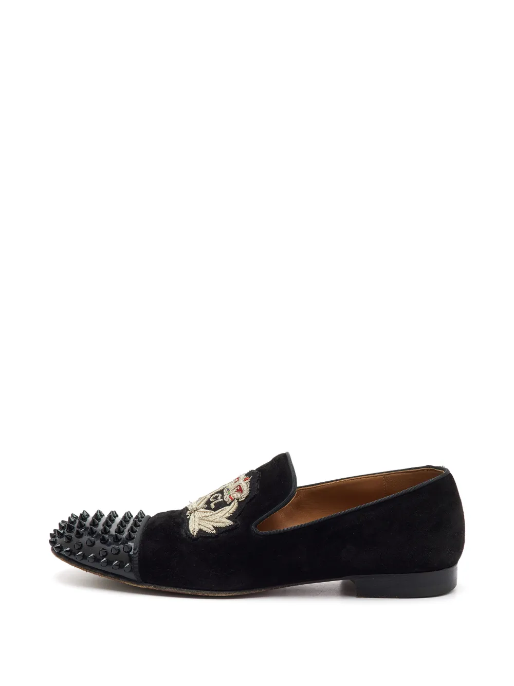 Christian Louboutin Pre-Owned Captain Loubi Slipper mit Nieten - Schwarz
