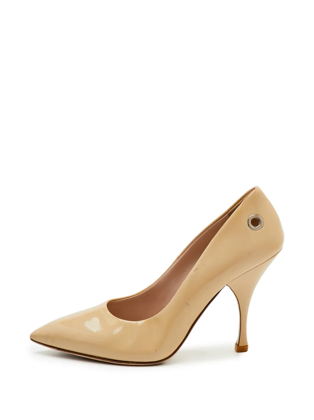 Miu Miu Pre-Owned pointed-toe patent leather pumps - Nude