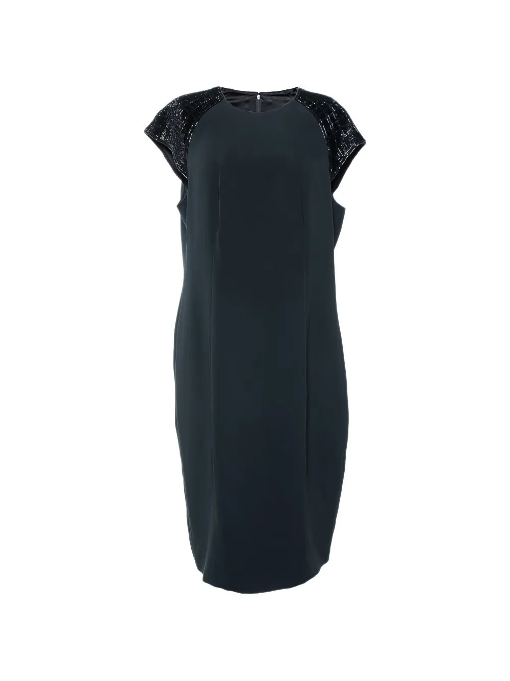 Ralph Lauren Vintage embellished cap-sleeve shift midi dress - Black