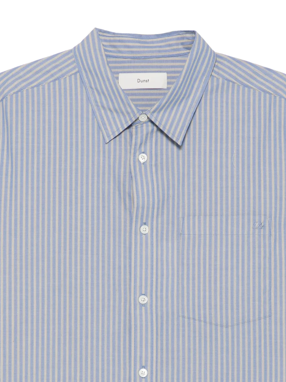 DUNST striped cotton shirt Blauw