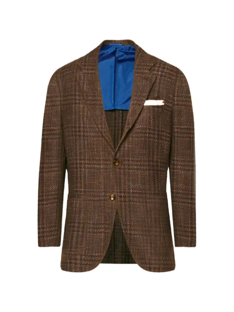 Kiton checked single-breasted jacket