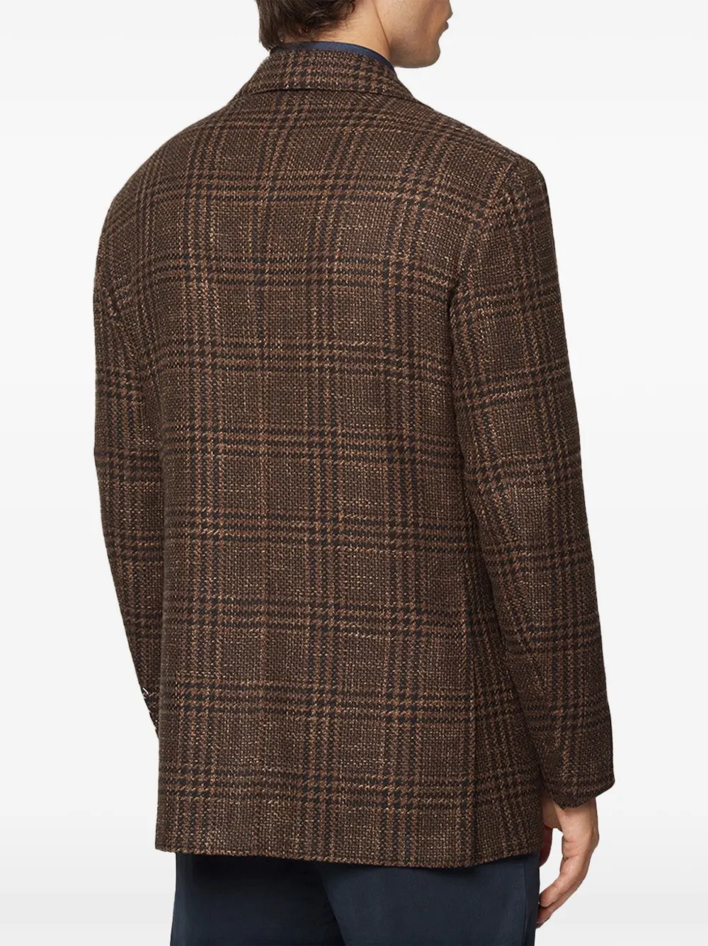 Kiton checked single-breasted jacket Bruin