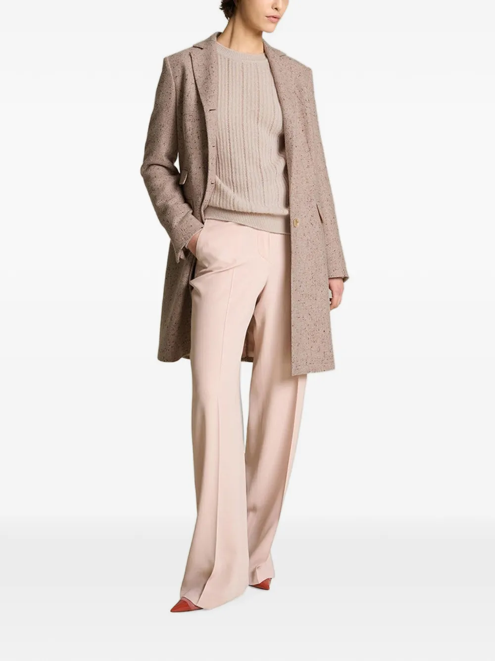 Kiton perforated ribbed-knit sweater Roze