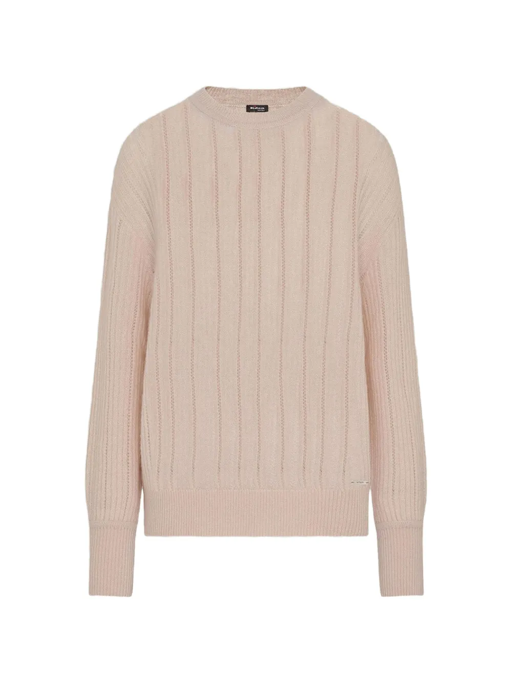 Kiton Perforierter Pullover mit gerippter Struktur aus Strick - Rosa