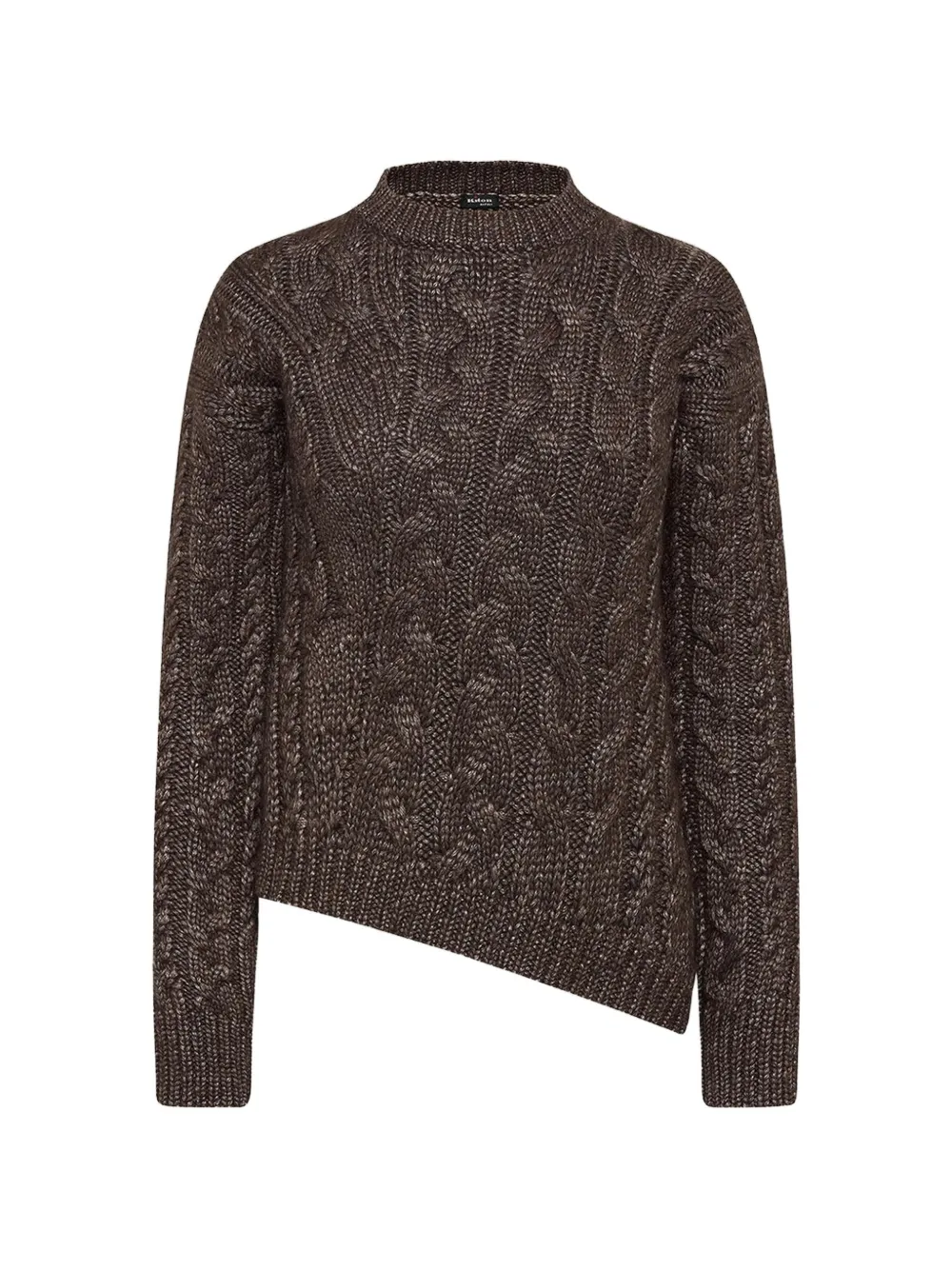 Kiton braid-knit asymmetric-hem sweater Bruin