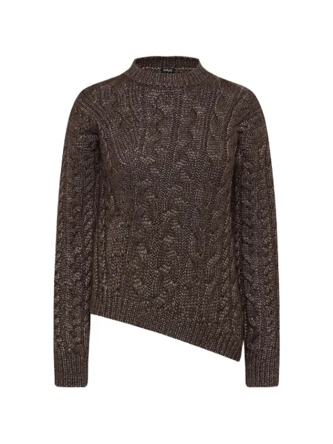 Kiton sweater i flettet strik med asymmetrisk kant