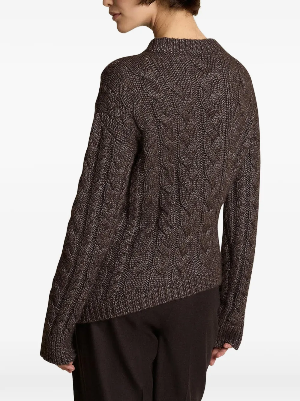 Kiton braid-knit asymmetric-hem sweater Bruin