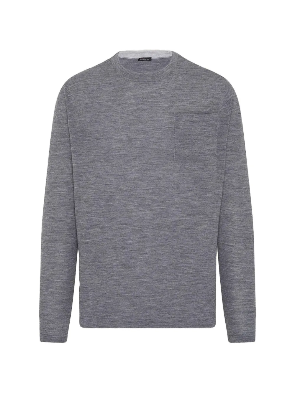 Kiton melange-knit wool T-shirt Grijs