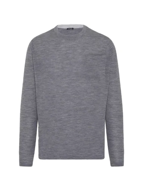 Kiton melange-knit wool T-shirt