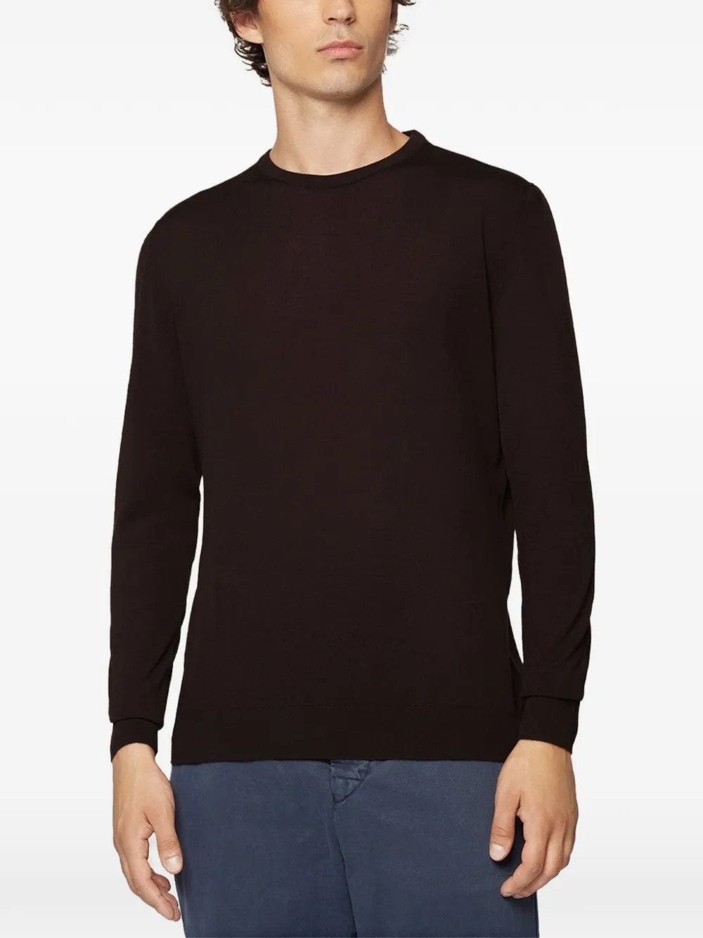 Kiton Blue Diamond wool sweater Bruin