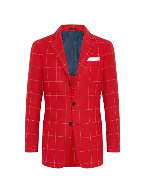 Kiton checked single-breasted blazer