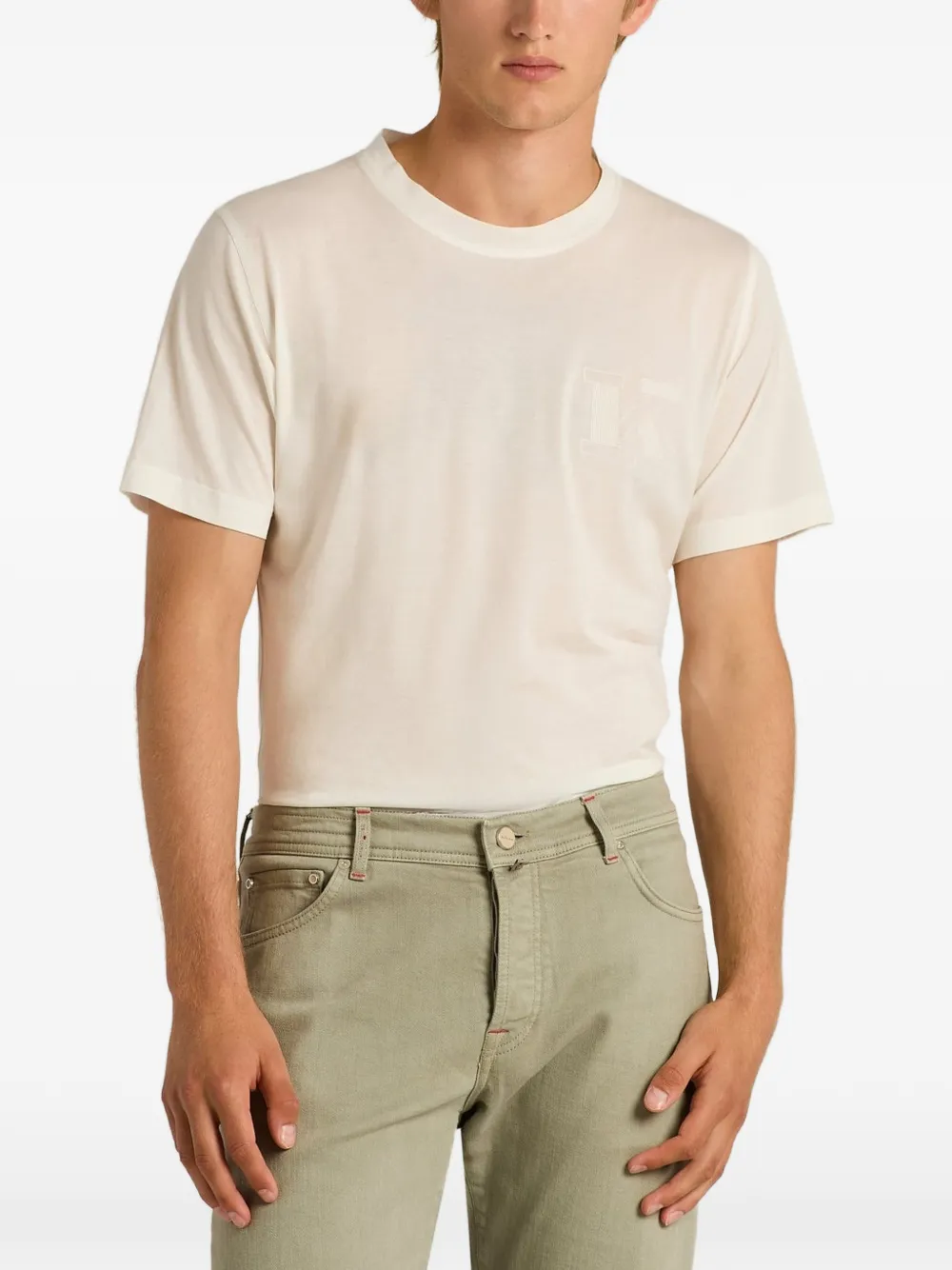 Kiton T-shirt met geborduurd logo Wit