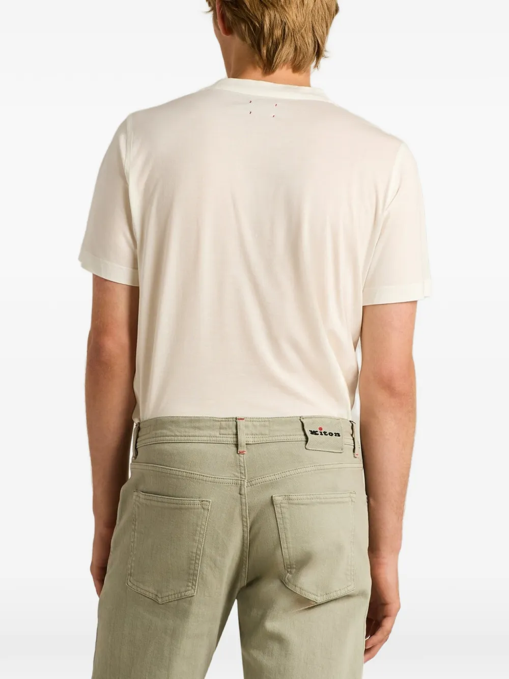 Kiton T-shirt met geborduurd logo Wit