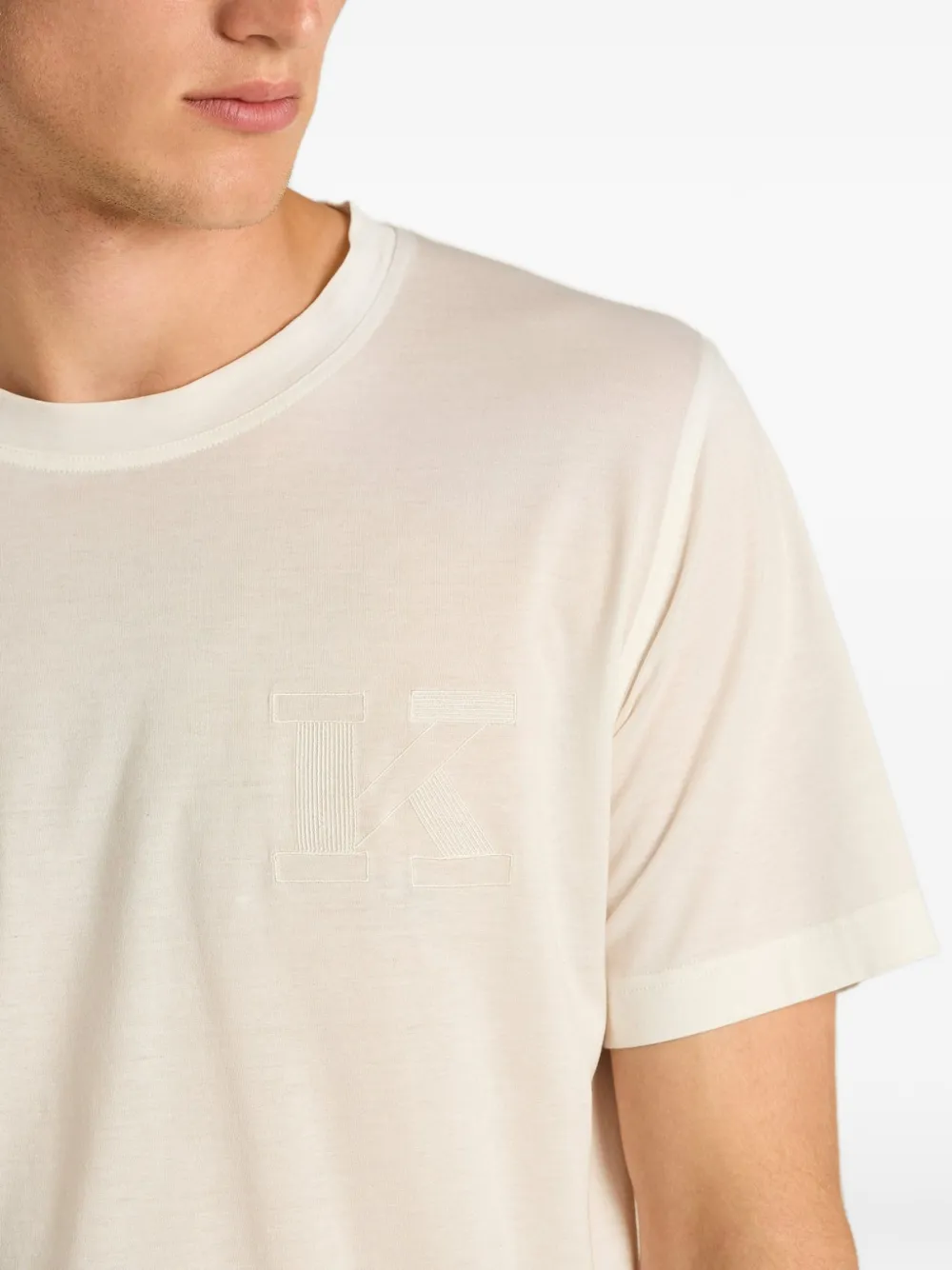 Kiton T-shirt met geborduurd logo Wit