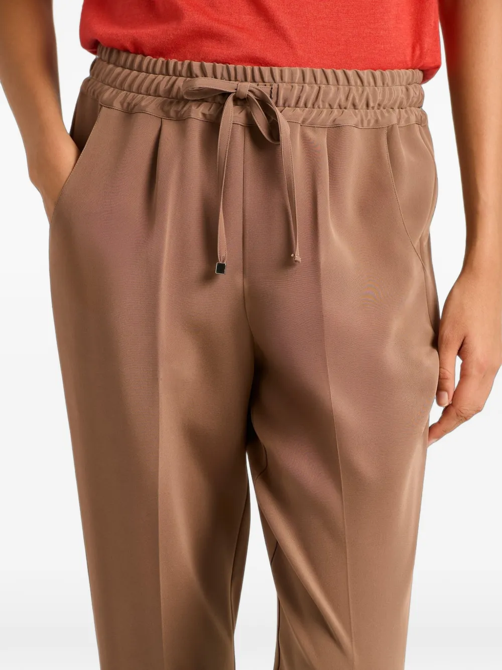 Kiton drawstring-waist turn-up trousers Bruin