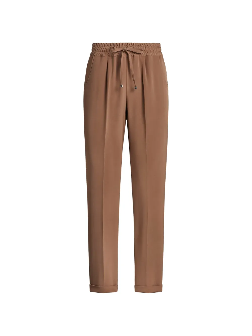 Kiton drawstring-waist turn-up trousers Bruin