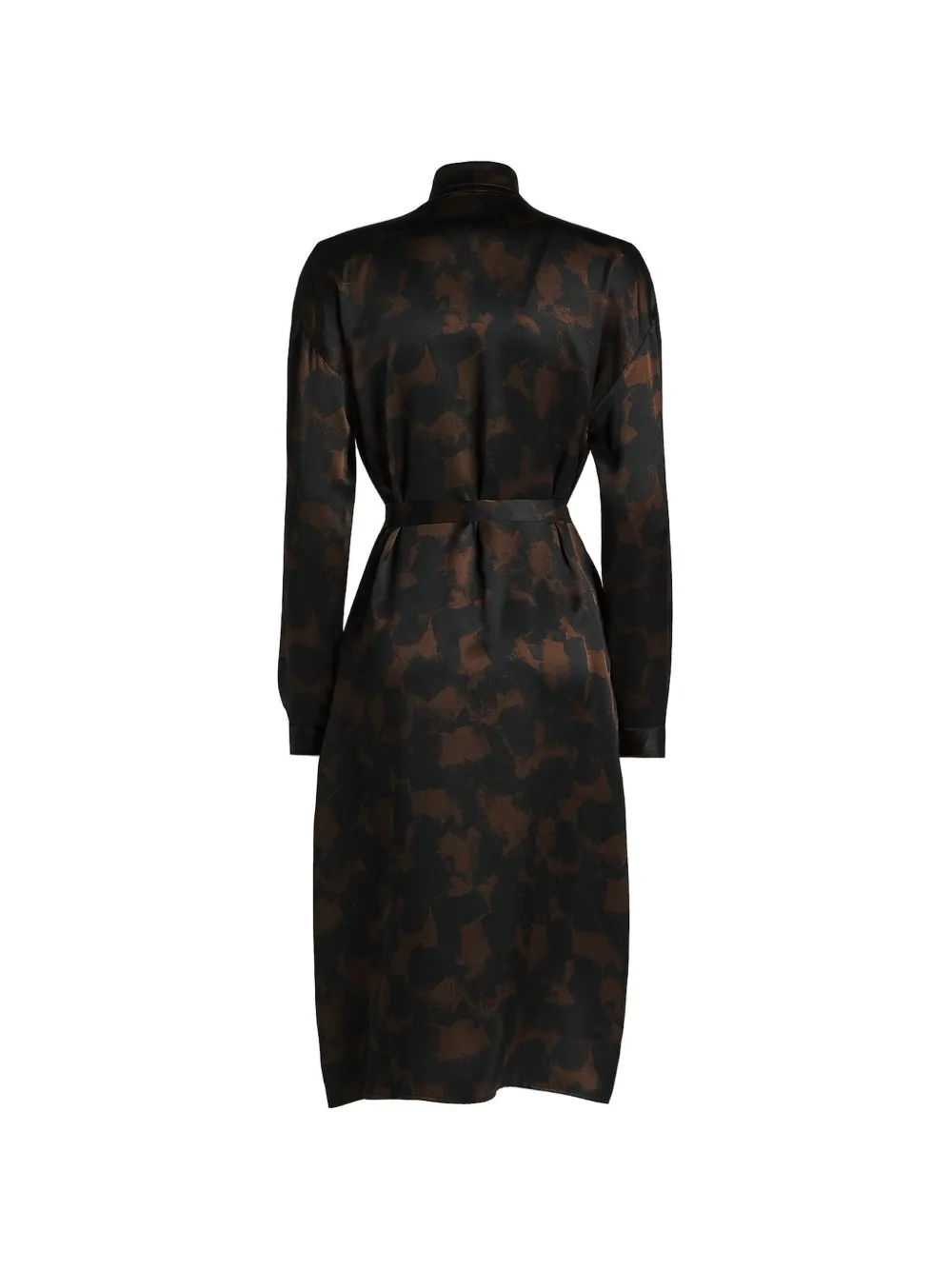 Kiton Midi-jurk met sjaalhals en abstracte print Zwart