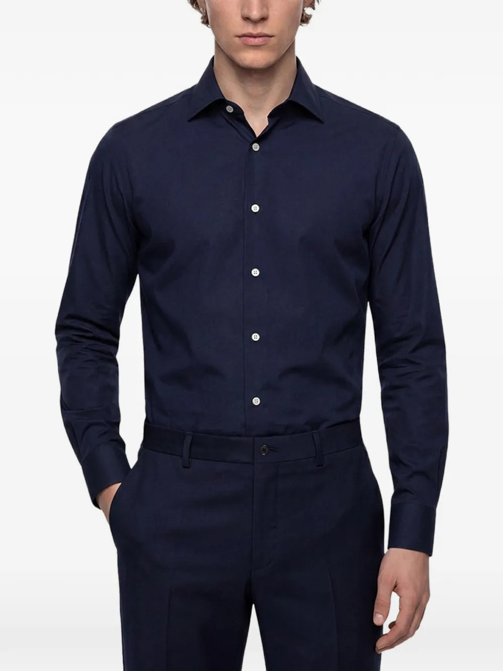 Kiton cotton shirt Blauw