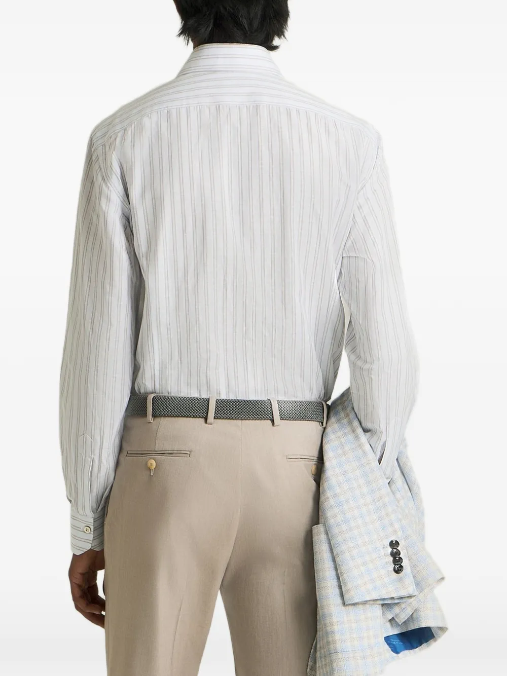 Kiton Gestreept overhemd Wit