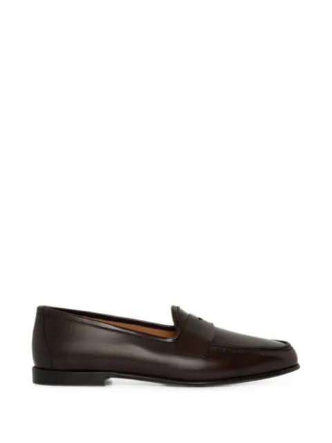 Kiton brushed-leather loafers