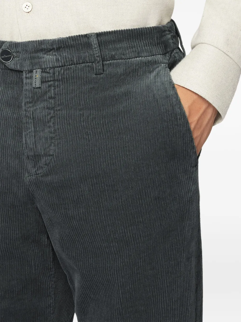 Kiton Ribfluwelen broek Grijs