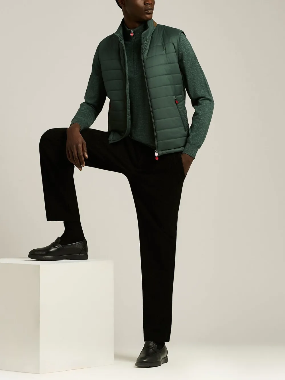 Kiton zip-neck sweater Groen