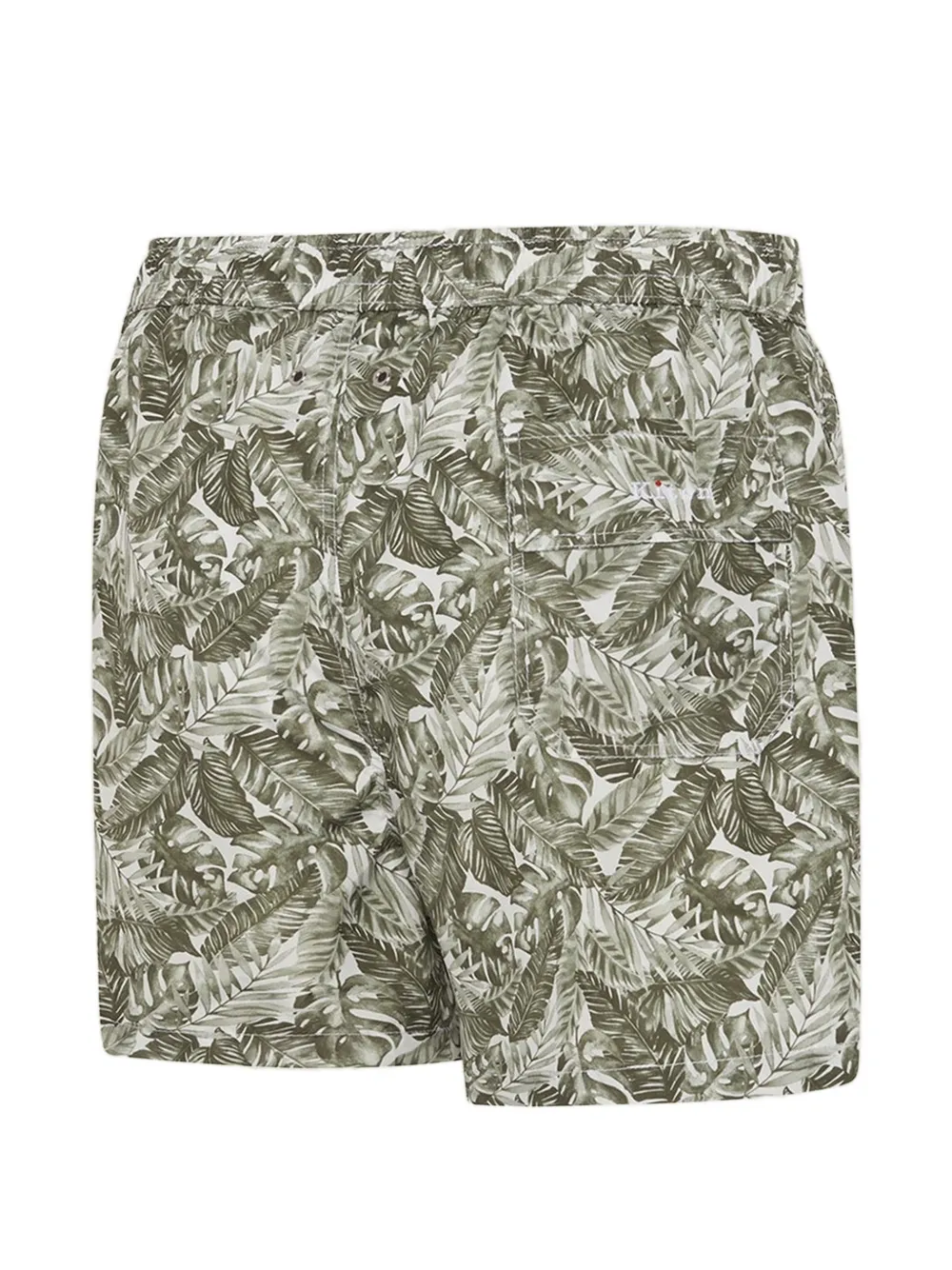 Kiton Zwembroek met bladerprint Groen
