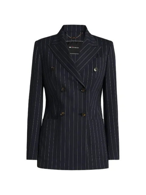 Kiton pinstripe double-breasted blazer