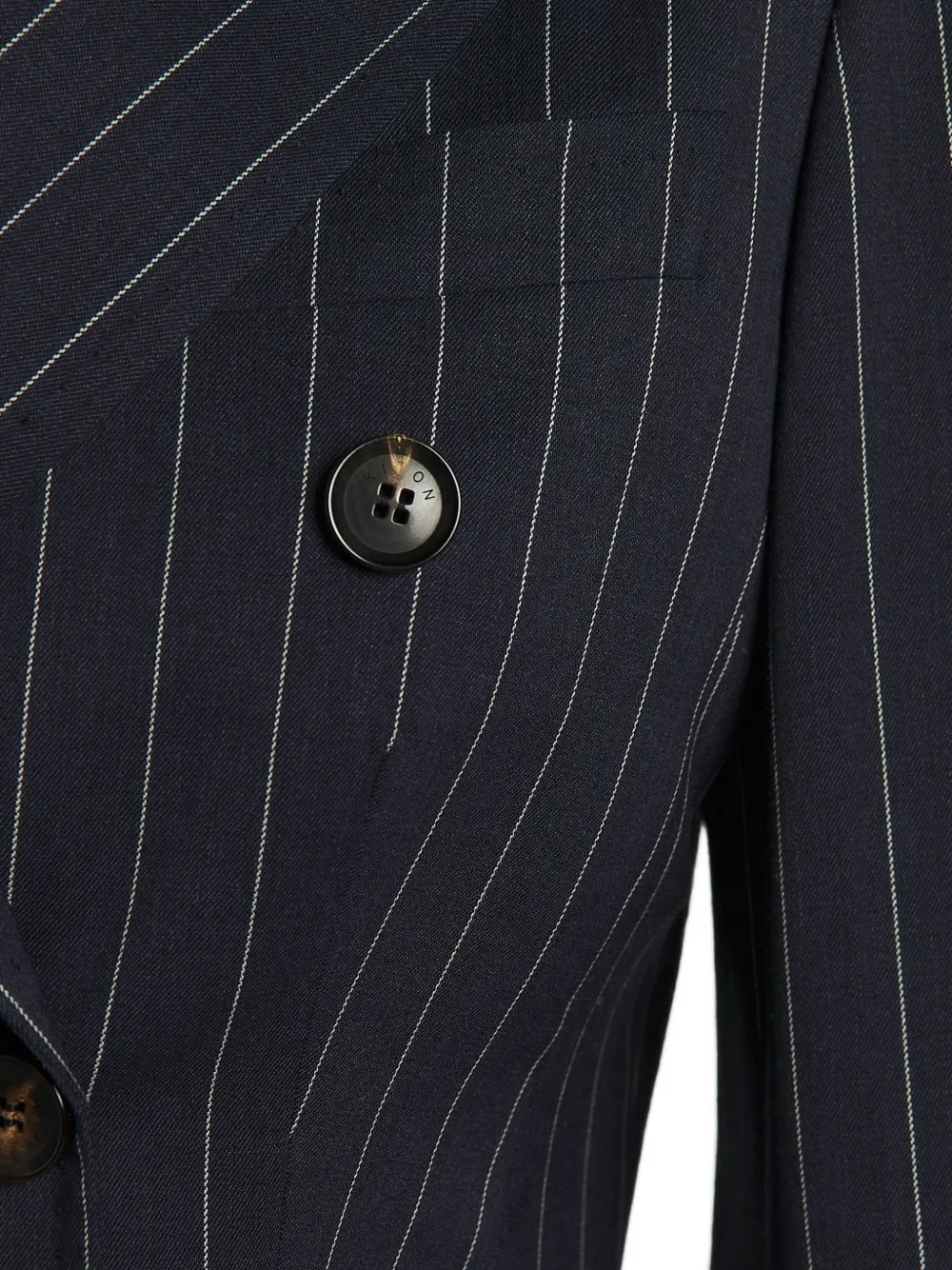 Kiton pinstripe double-breasted blazer Blauw