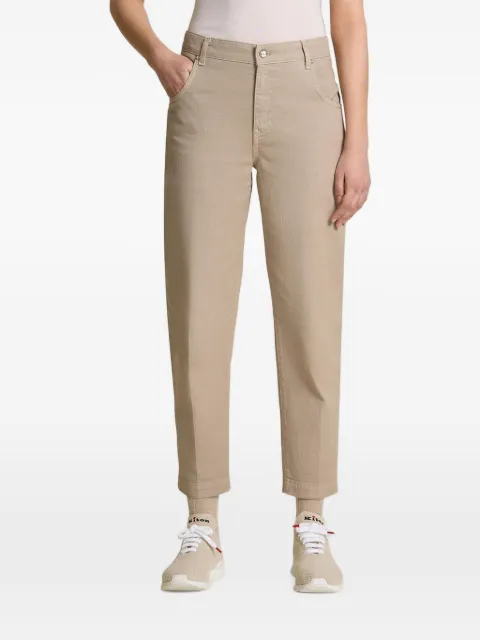 Kiton contrast-stitch carrot-fit jeans