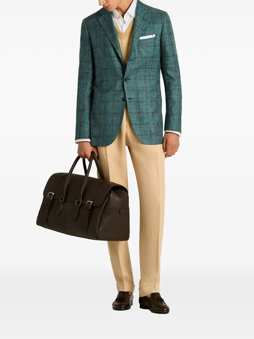 Kiton Pantalon met plooien Beige
