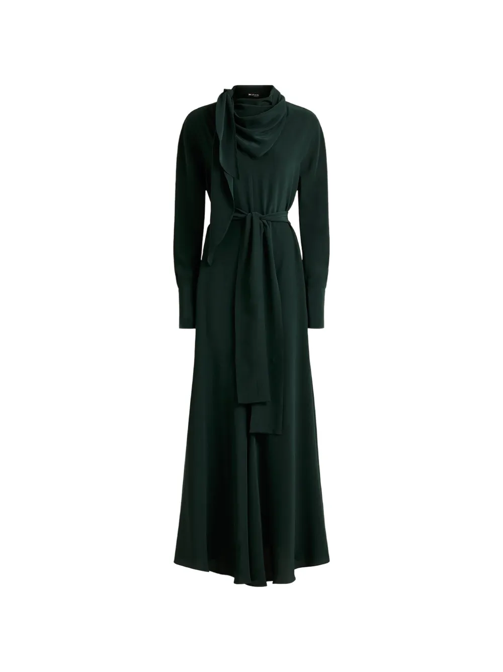Kiton Maxikleid mit drapiertem Ausschnitt mit Gürtel - Grün