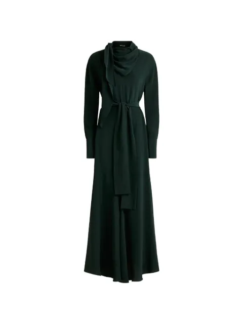 Kiton draped-neckline belted maxi dress