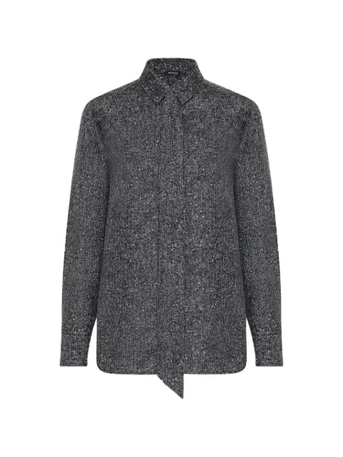 Kiton lamé-effect silk shirt