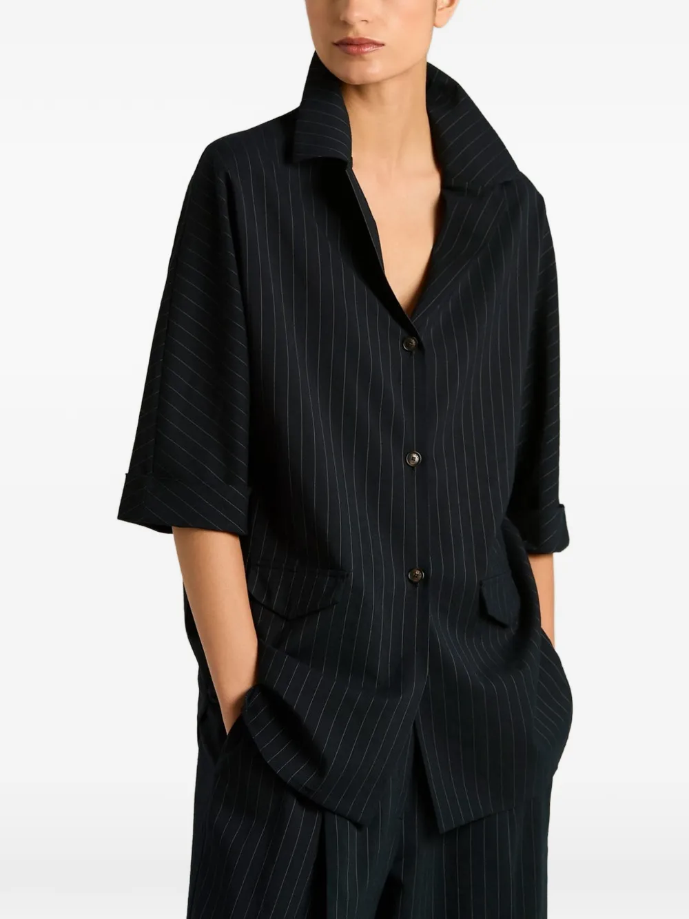 Kiton Gestreept blouse Zwart