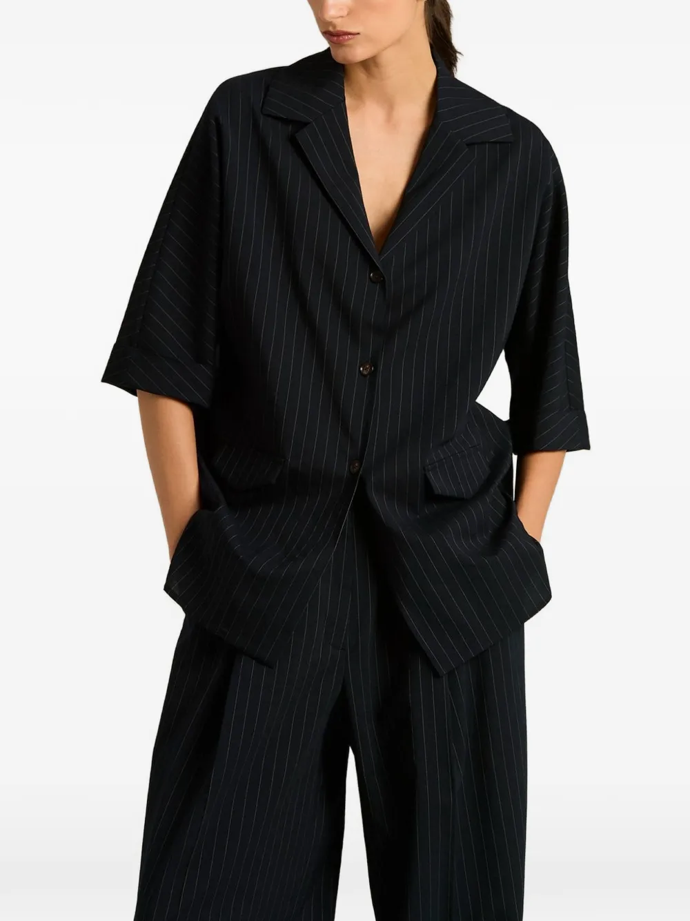 Kiton Gestreept blouse Zwart