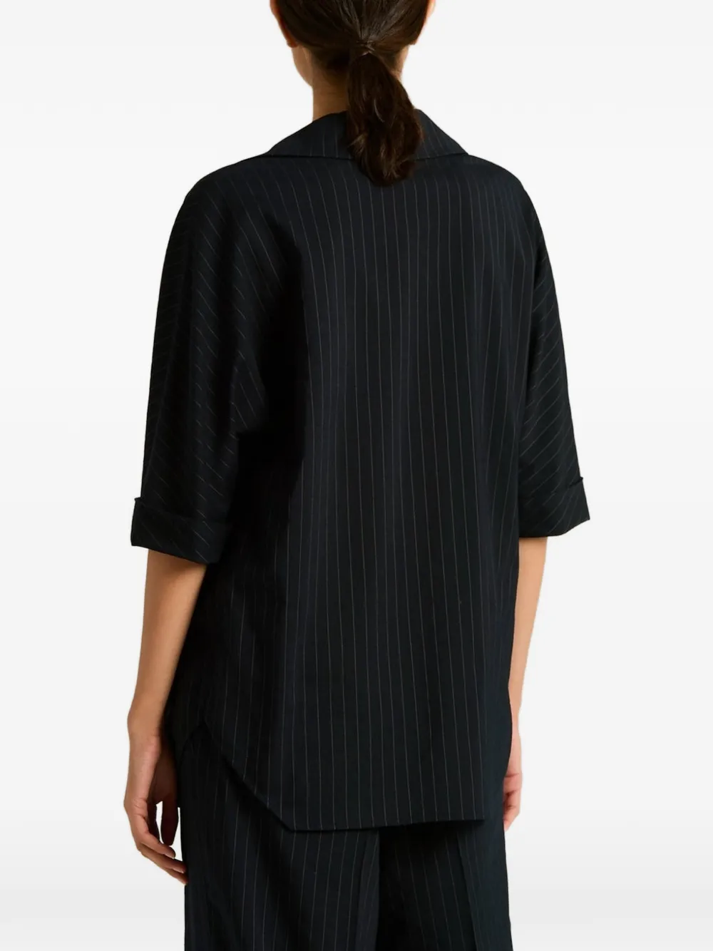 Kiton Gestreept blouse Zwart
