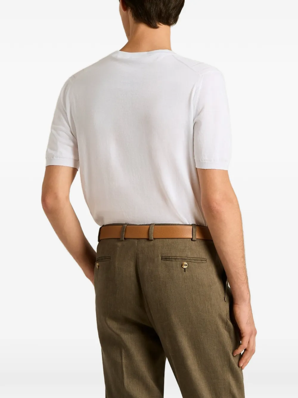 Kiton relief-pattern short-sleeve t-shirt Wit