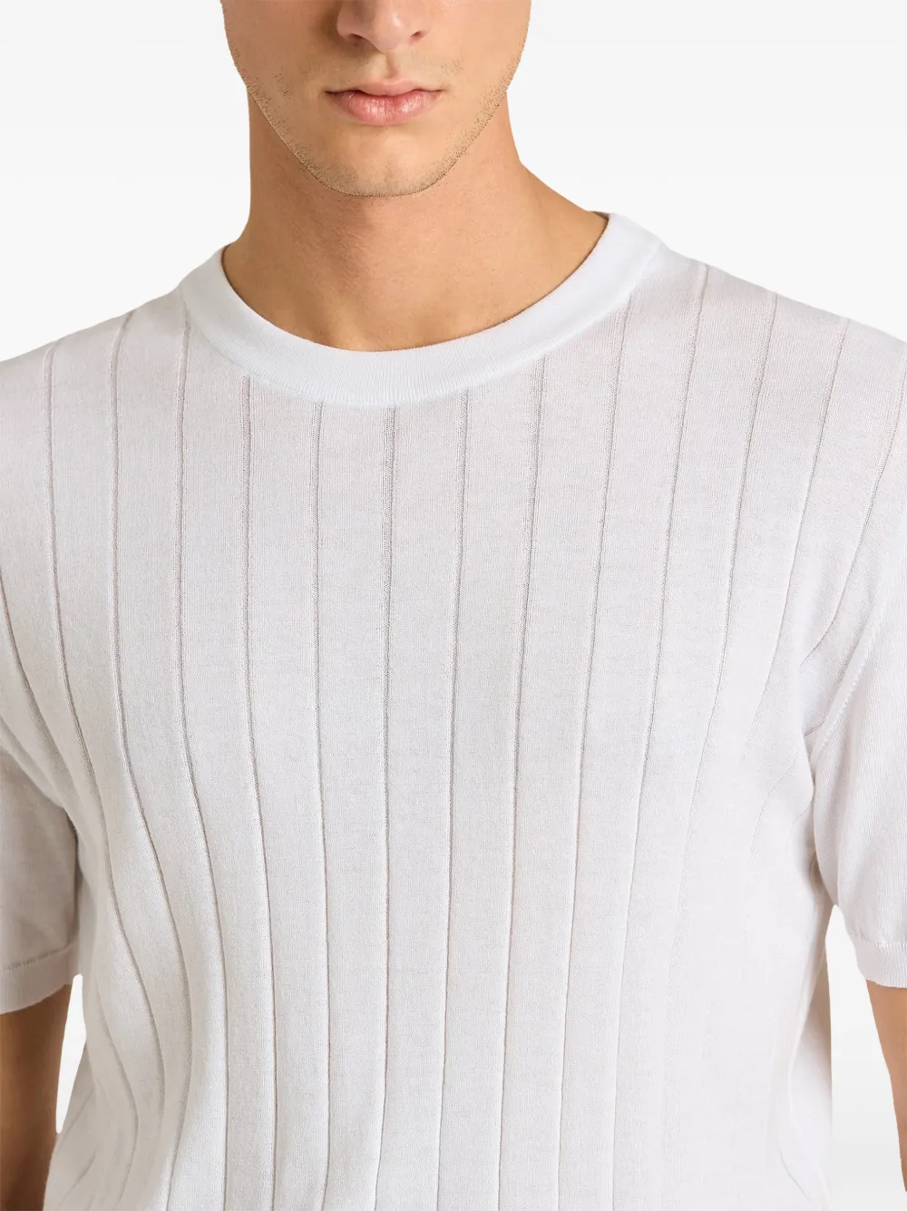 Kiton relief-pattern short-sleeve t-shirt Wit
