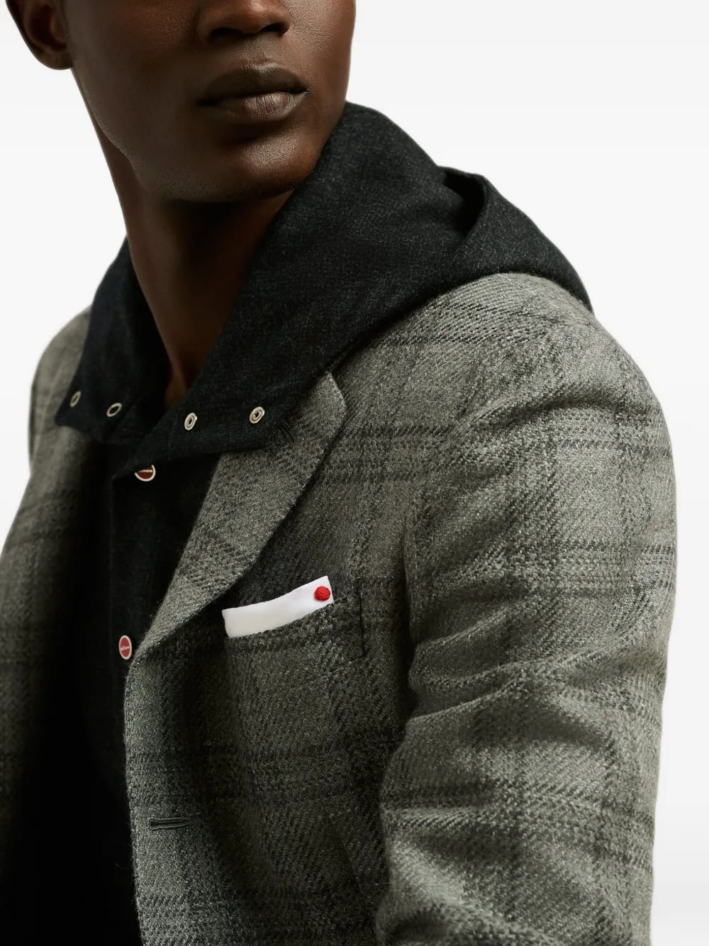 Kiton Geruite blazer Grijs