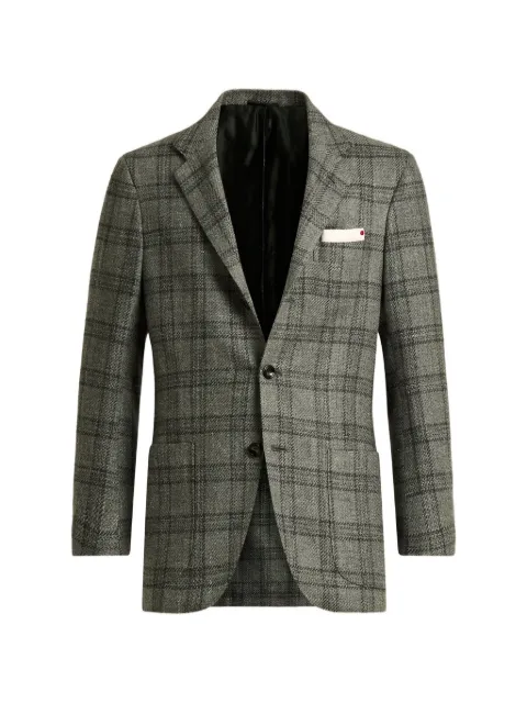 Kiton checked single-breasted blazer