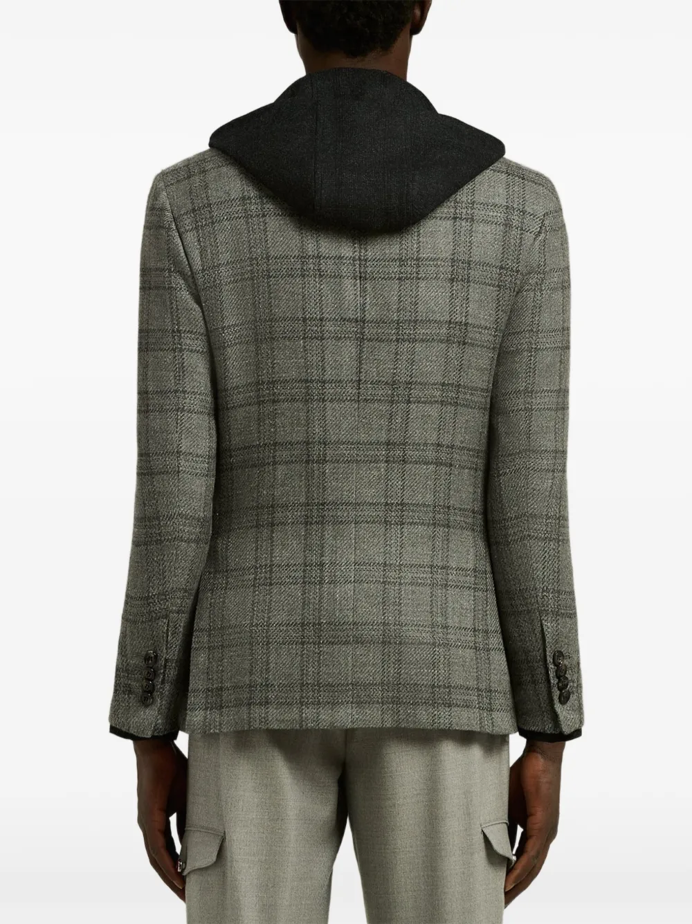 Kiton Geruite blazer Grijs