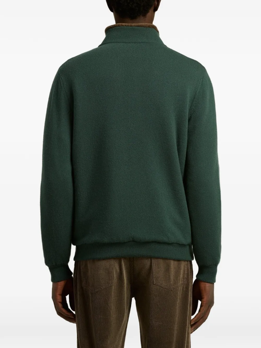Kiton shearling-lined cashmere cardigan Groen