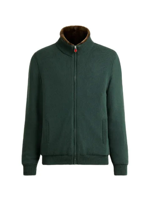 Kiton shearling-lined cashmere cardigan